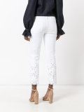eyelet-detail cropped jeans