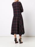 plaid ruffled front dress