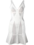 perforated flared dress