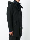 buttoned hooded coat