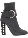 studded heel ankle boots