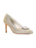 embellished buckle pumps