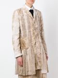 animal print pleated detailing coat