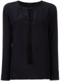 tassel keyhole detail blouse