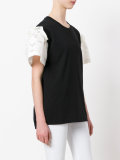 lace-panelled jersey T-shirt