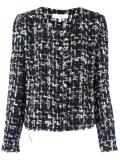 collarless cropped jacket