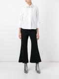 three-quarters sleeve studded shirt