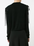 ribbon-tie knitted top