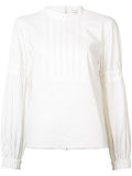 pleated trim blouse