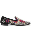 crystal embroidered loafers