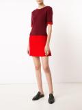 ribbed A-line knitted skirt