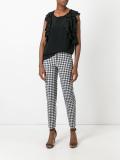 checked slim-fit cropped trousers