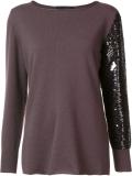 sequinned sleeve jumper