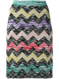 zigzag print straight skirt
