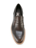 contrast sole penny loafers