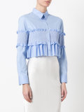 ruffled cropped shirt