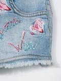 'Kiss Roses' denim shorts