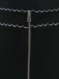 zipped front midi skirt