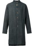 collarless zipped coat