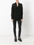 shawl lapel sheer shirt