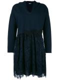 embroidered pleat detail dress