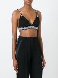 crystal embellished cropped top