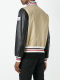 striped detail bomber jacket