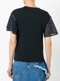 lace-sleeve T-shirt