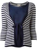 tied front striped blouse