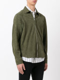 zipped suede jacket 