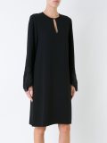 keyhole neckline shift dress