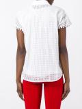 perforated short-sleeve blouse 