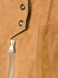 patchwork coat with zip and press stud fastening