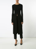 front-slit knitted top