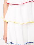 pleat trim flared dress