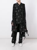 oversized floral jacquard parka