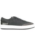 woven mixed material sneakers