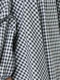 off-shoulders checked blouse