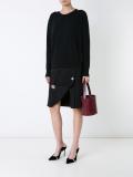 metallic trim crew neck jumper