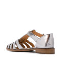 metallic buckled flat sandals