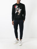 modernist owl print sweatshirt