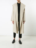 belted waterfall coat