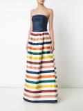 striped bustier gown