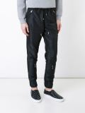 zip panel detail tapered trousers