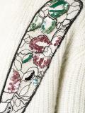 oversized patch applique cardigan