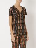 deep v neck printed t-shirt