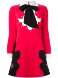 pussybow collared shift dress