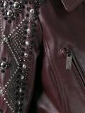 studded sleeve biker jacket