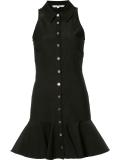 ruffled hem buttoned dress