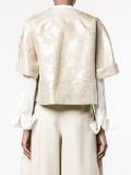 appliquéd floral jacquard jacket